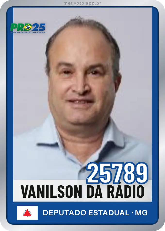 Carta de Vanilson da Rádio, número 25789, PRD