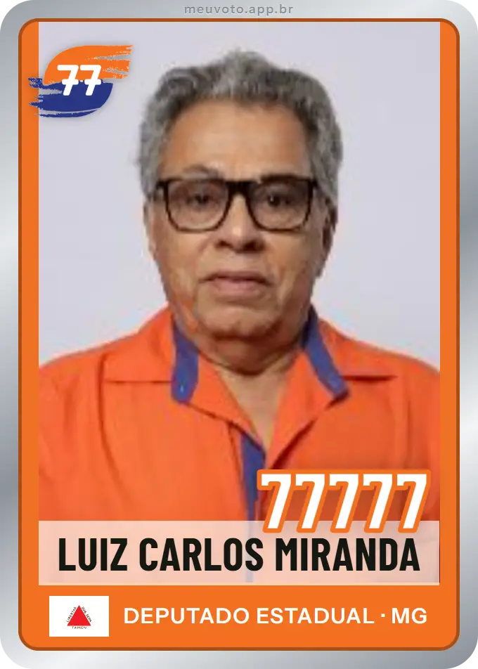 Carta de Luiz Carlos Miranda, número 77777, Solidariedade