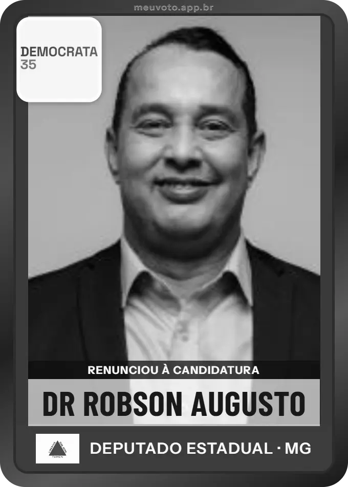 Carta de Dr Robson Augusto, Democrata. Renunciou à candidatura e não vai à urna.