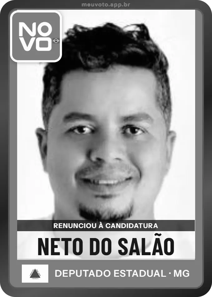 Carta de Neto do Salão, Novo. Renunciou à candidatura e não vai à urna.