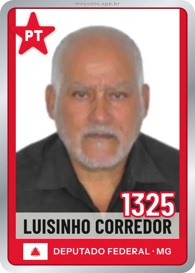 Carta de Luisinho Corredor, número 1325, PT