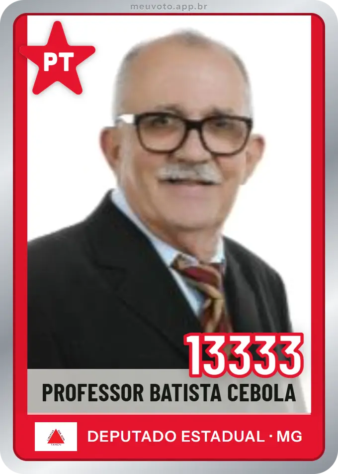 Carta de Professor Batista Cebola, número 13333, PT