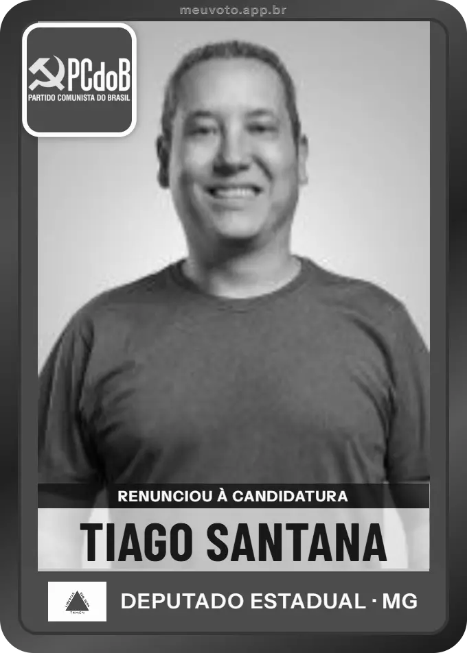 Carta de Tiago Santana, PCdoB. Renunciou à candidatura e não vai à urna.