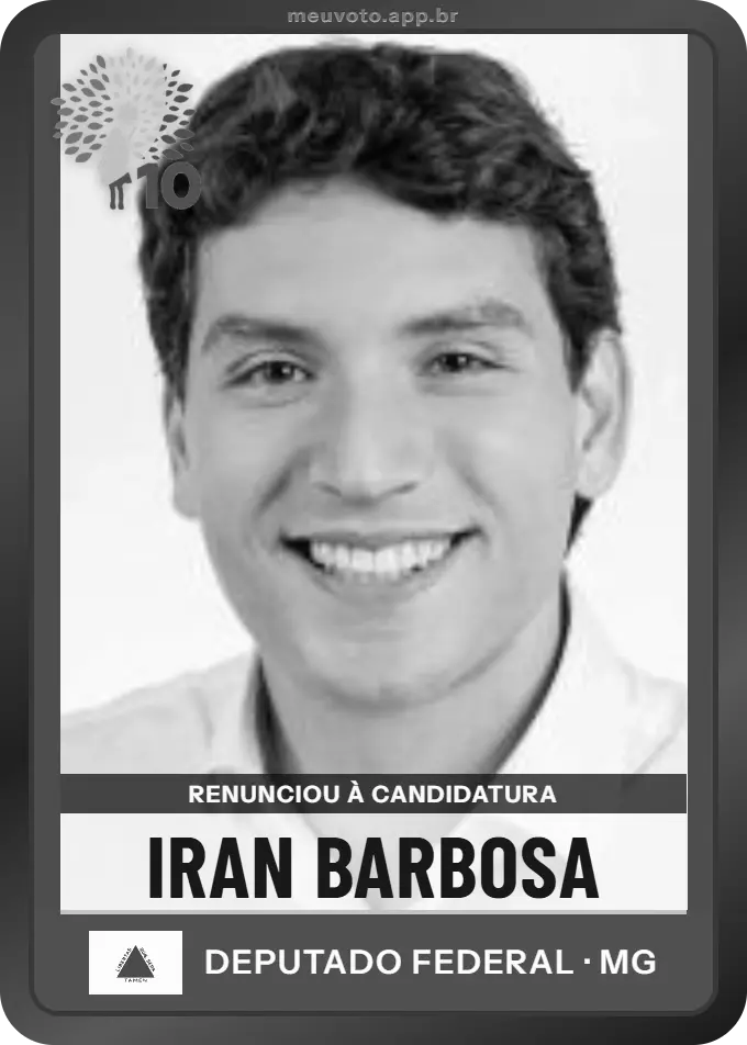 Carta de Iran Barbosa, Republicanos. Renunciou à candidatura e não vai à urna.