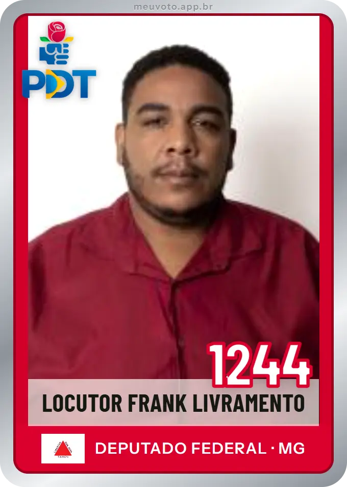 Carta de Locutor Frank Livramento, número 1244, PDT