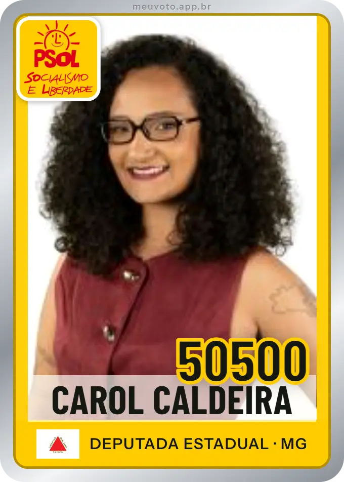 Carta de Carol Caldeira, número 50500, PSOL