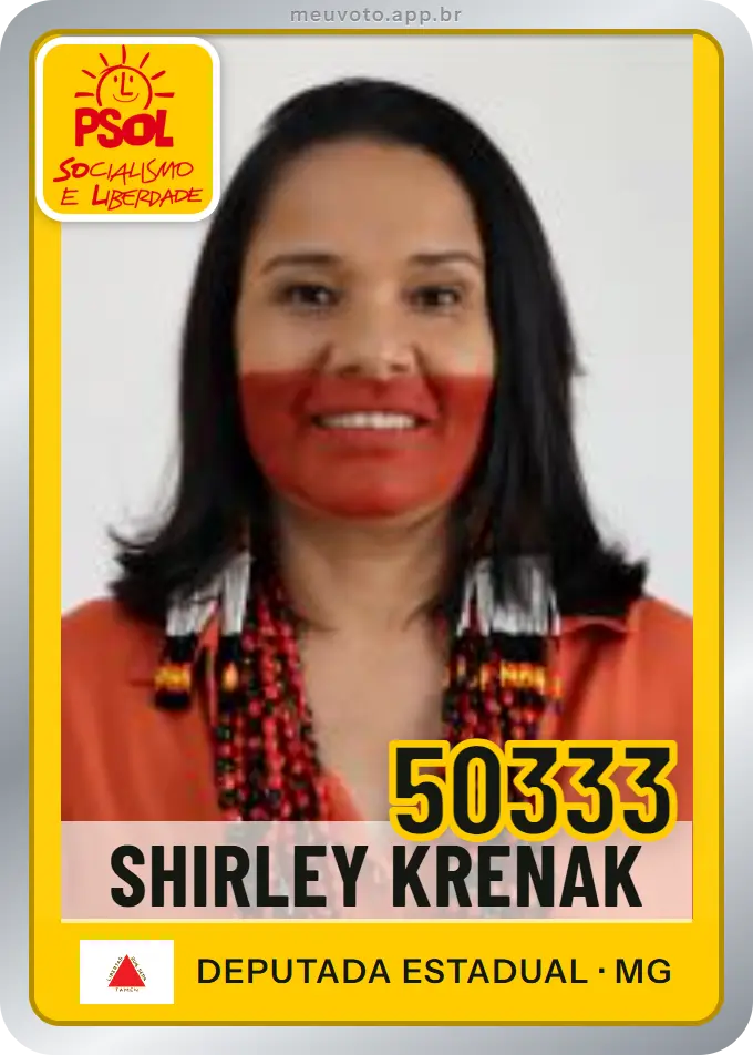 Carta de Shirley Krenak, número 50333, PSOL