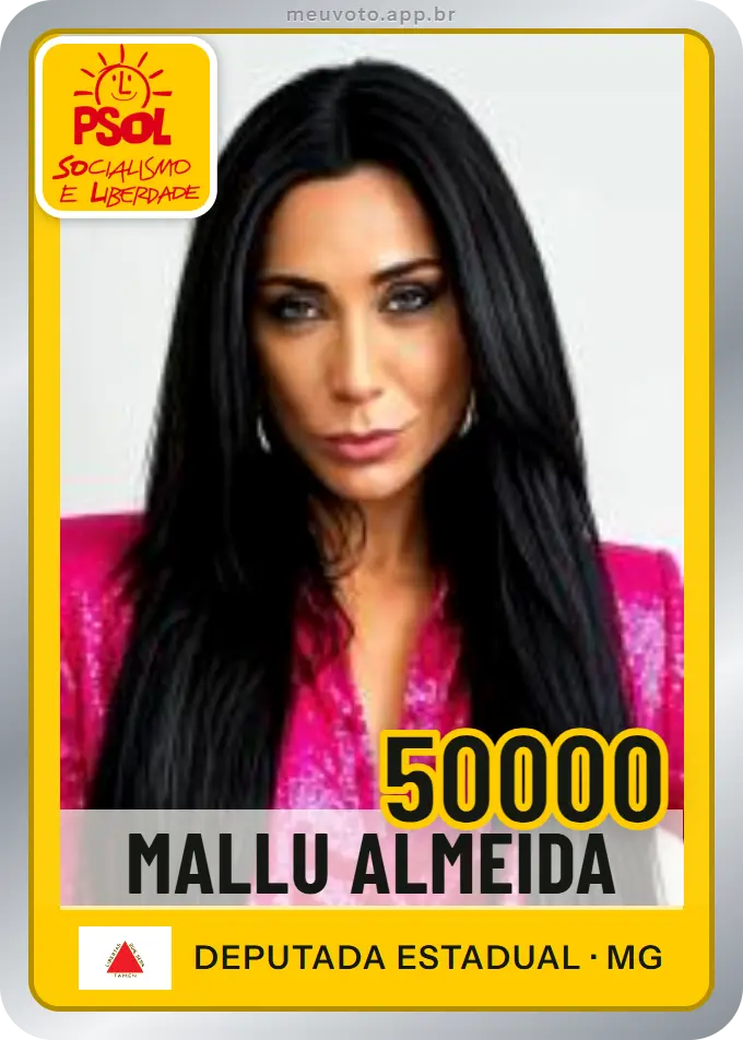 Carta de Mallu Almeida, número 50000, PSOL