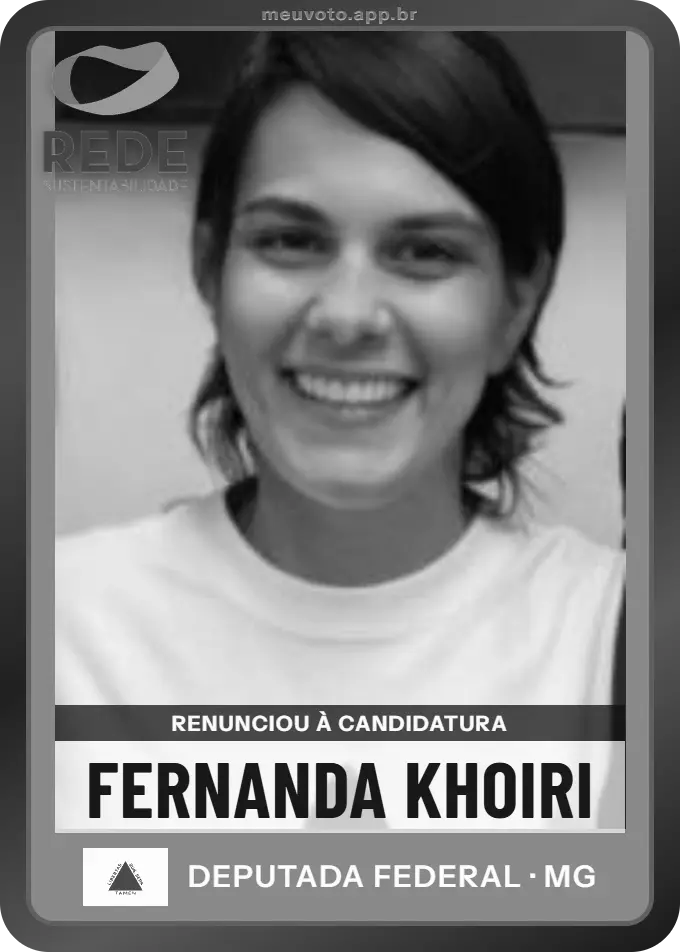 Carta de Fernanda Khoiri, Rede. Renunciou à candidatura e não vai à urna.