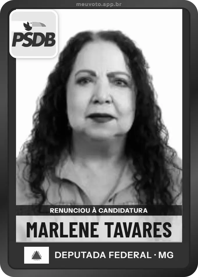 Carta de Marlene Tavares, PSDB. Renunciou à candidatura e não vai à urna.