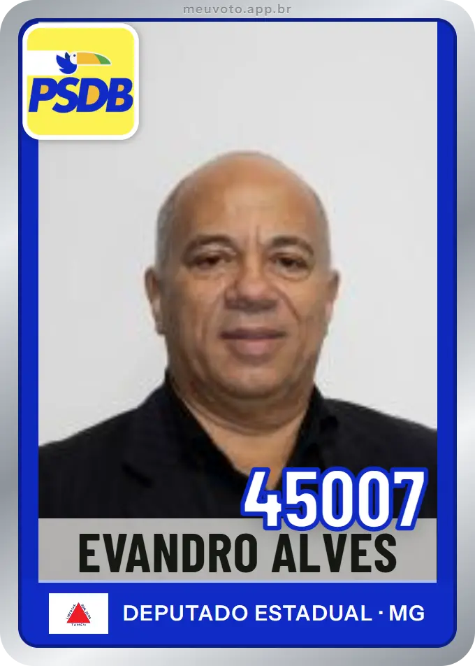Carta de Evandro Alves, número 45007, PSDB