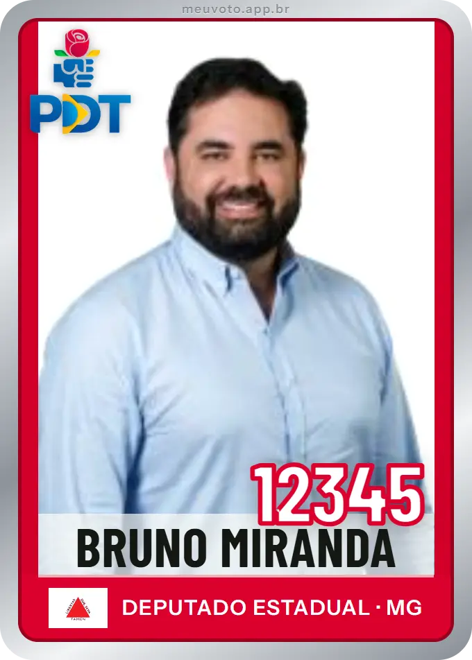 Carta de Bruno Miranda, número 12345, PDT