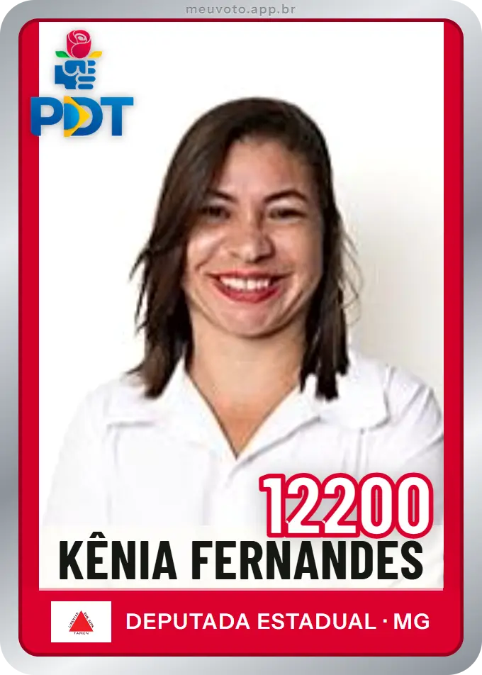 Carta de Kênia Fernandes, número 12200, PDT