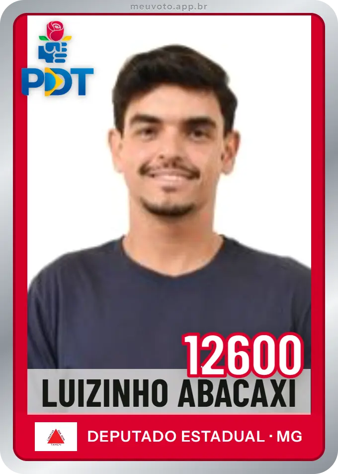 Carta de Luizinho Abacaxi, número 12600, PDT