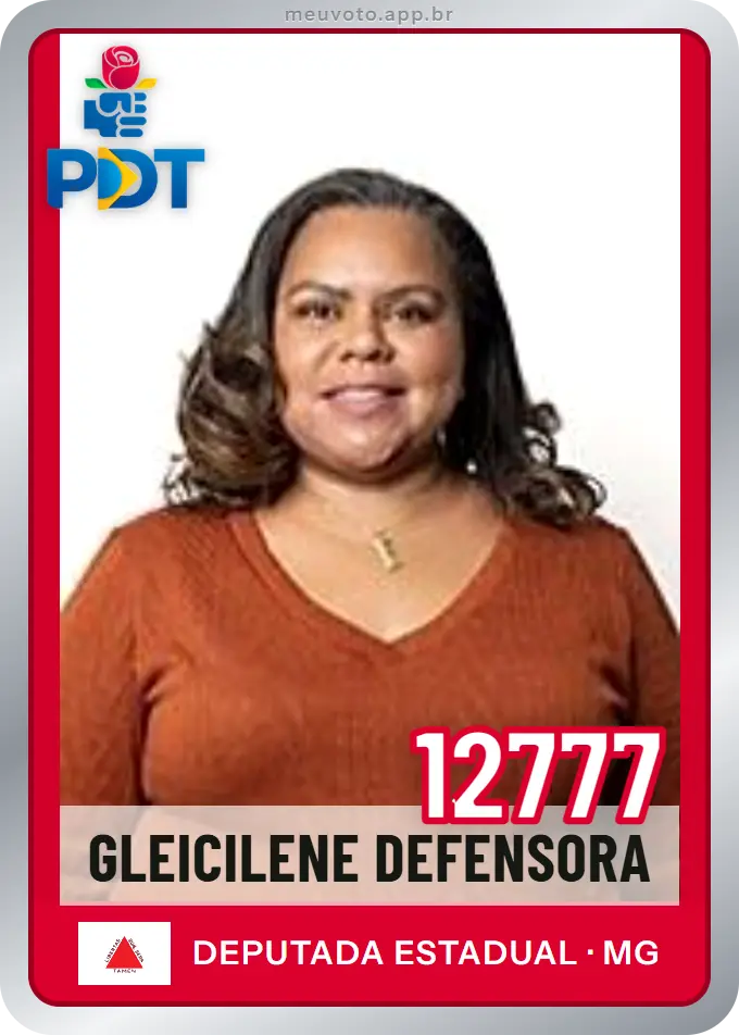 Carta de Gleicilene Defensora, número 12777, PDT