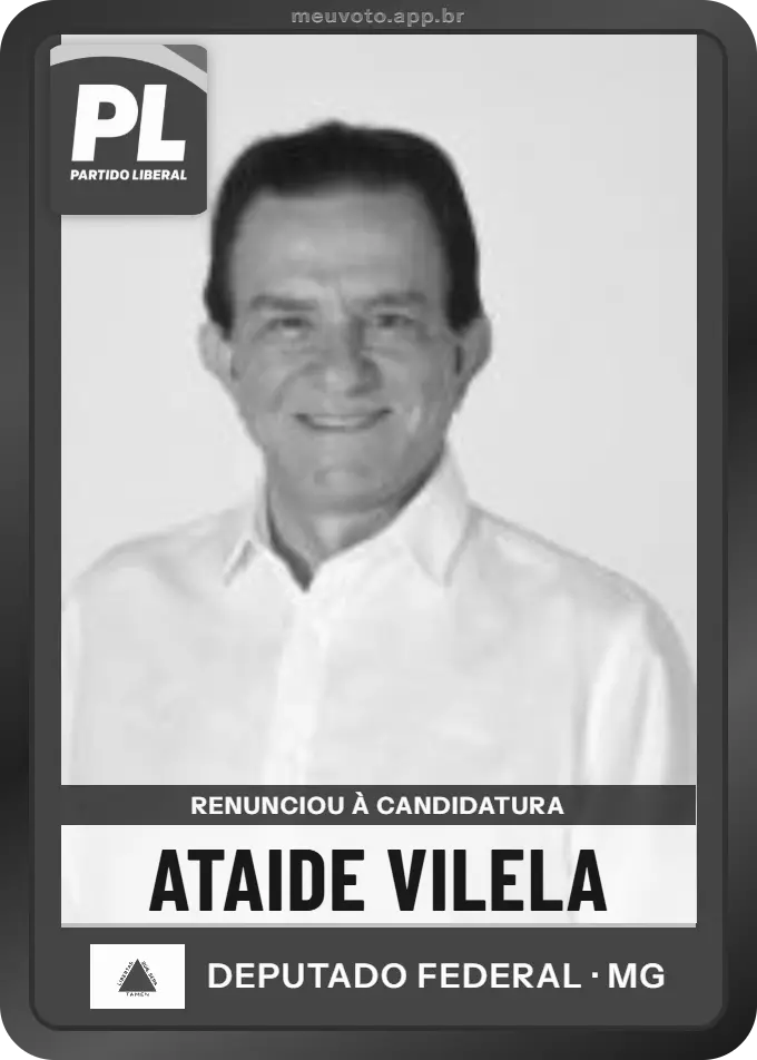 Carta de Ataide Vilela, PL. Renunciou à candidatura e não vai à urna.