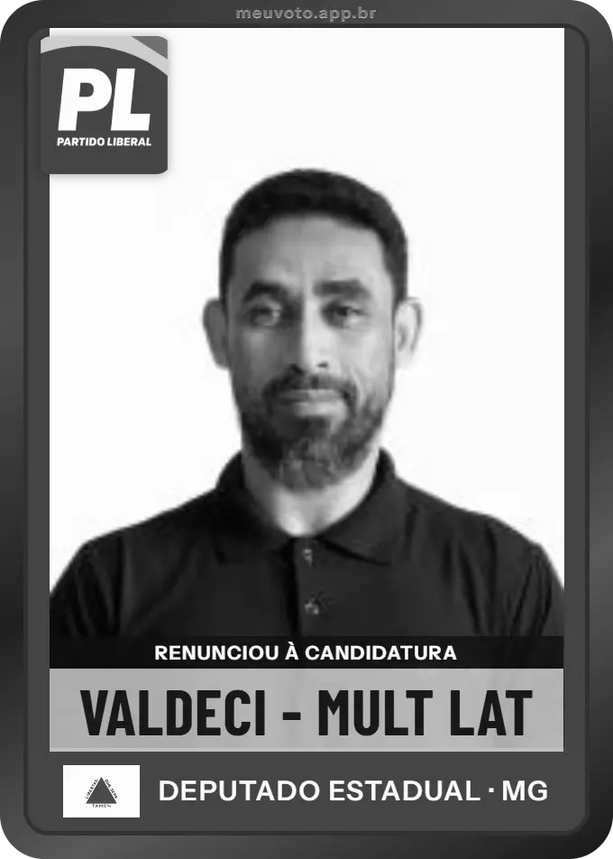 Carta de Valdeci - Mult Lat, PL. Renunciou à candidatura e não vai à urna.