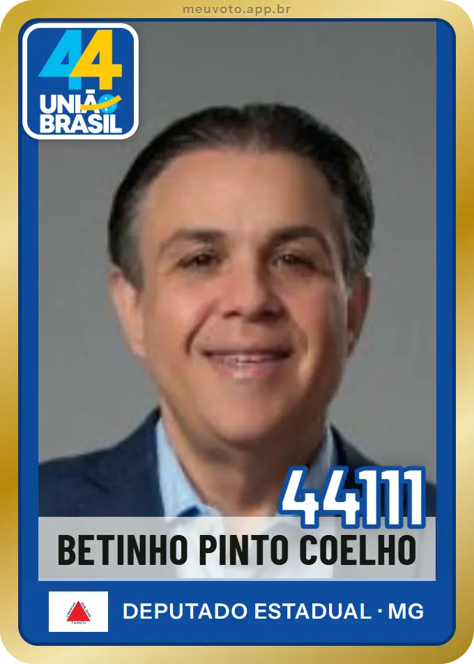 Carta de Betinho Pinto Coelho, número 44111, União