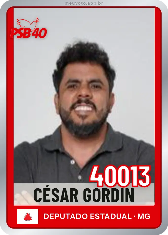 Carta de César Gordin, número 40013, PSB