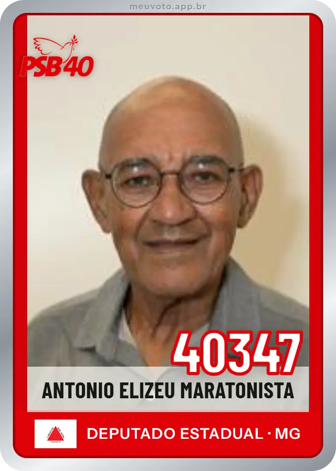 Carta de Antonio Elizeu Maratonista, número 40347, PSB