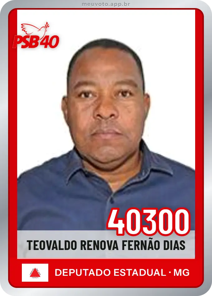 Carta de Teovaldo Renova Fernão Dias, número 40300, PSB