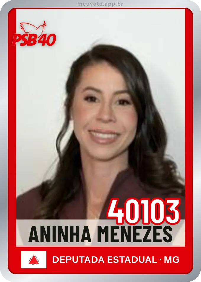Carta de Aninha Menezes, número 40103, PSB