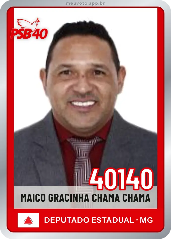 Carta de Maico Gracinha Chama Chama, número 40140, PSB