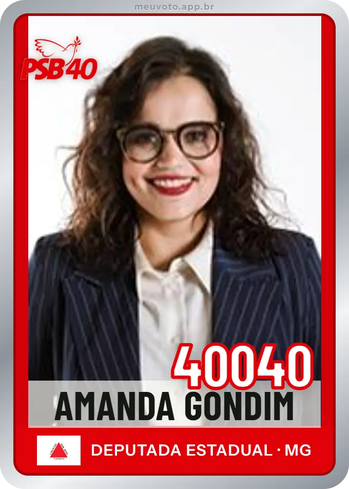 Carta de Amanda Gondim, número 40040, PSB