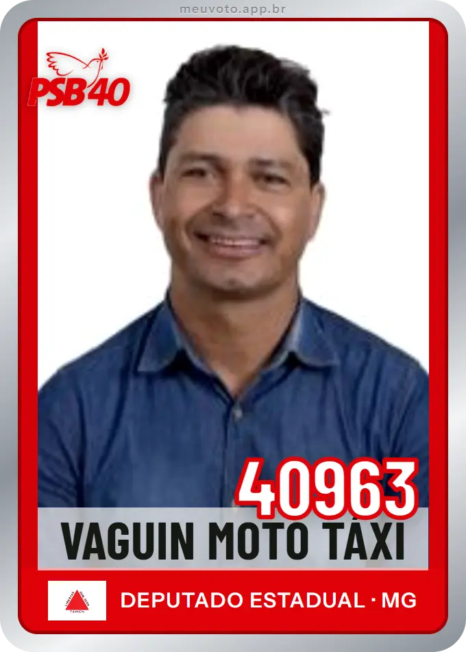 Carta de Vaguin Moto Táxi, número 40963, PSB