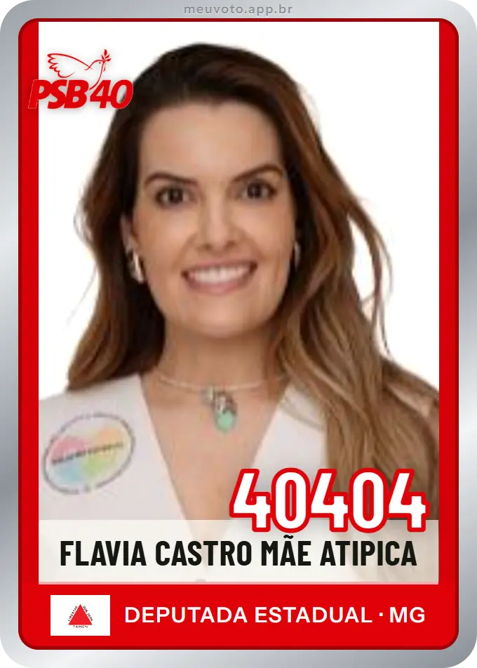Carta de Flavia Castro Mãe Atipica, número 40404, PSB