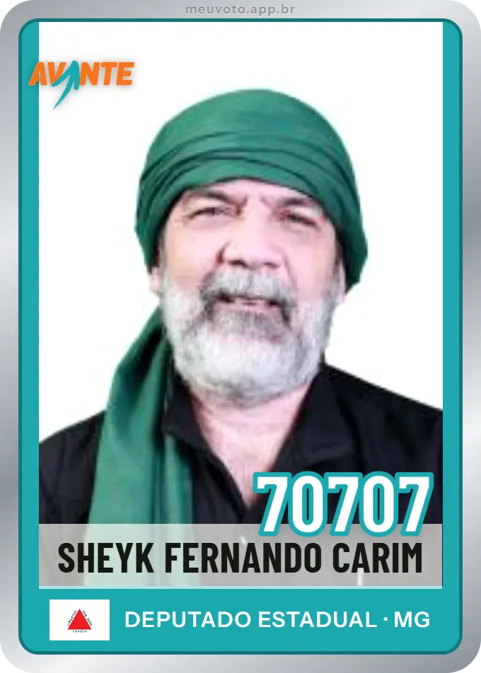 Carta de Sheyk Fernando Carim, número 70707, Avante