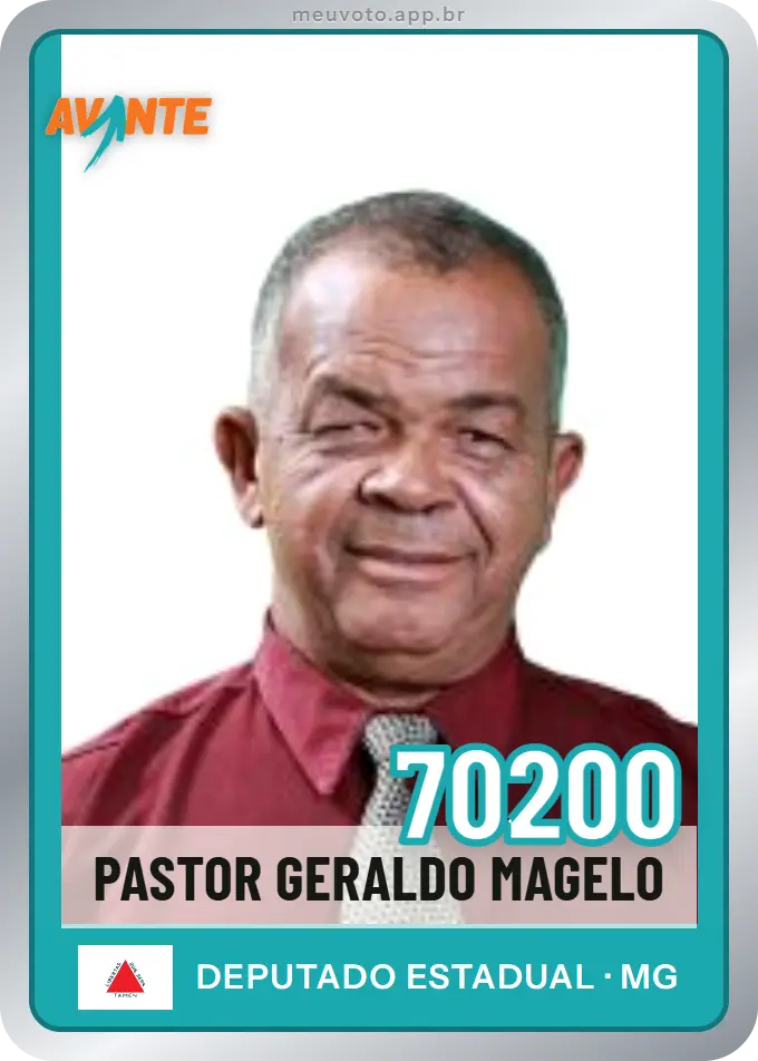 Carta de Pastor Geraldo Magelo, número 70200, Avante
