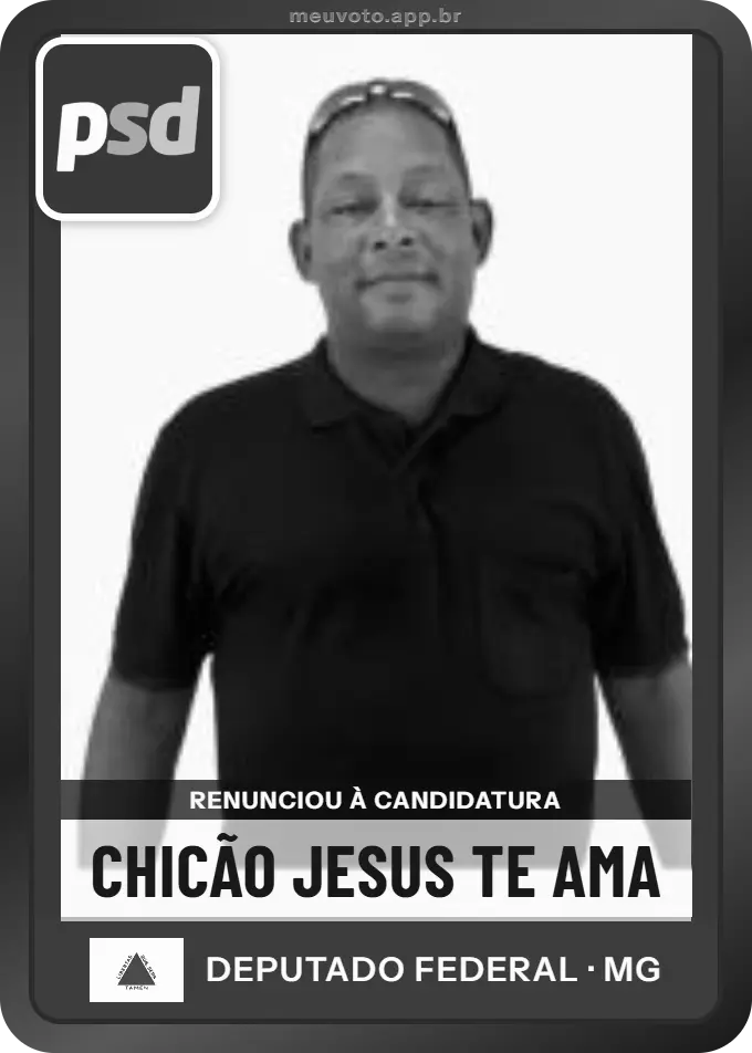 Carta de Chicão Jesus Te Ama, PSD. Renunciou à candidatura e não vai à urna.
