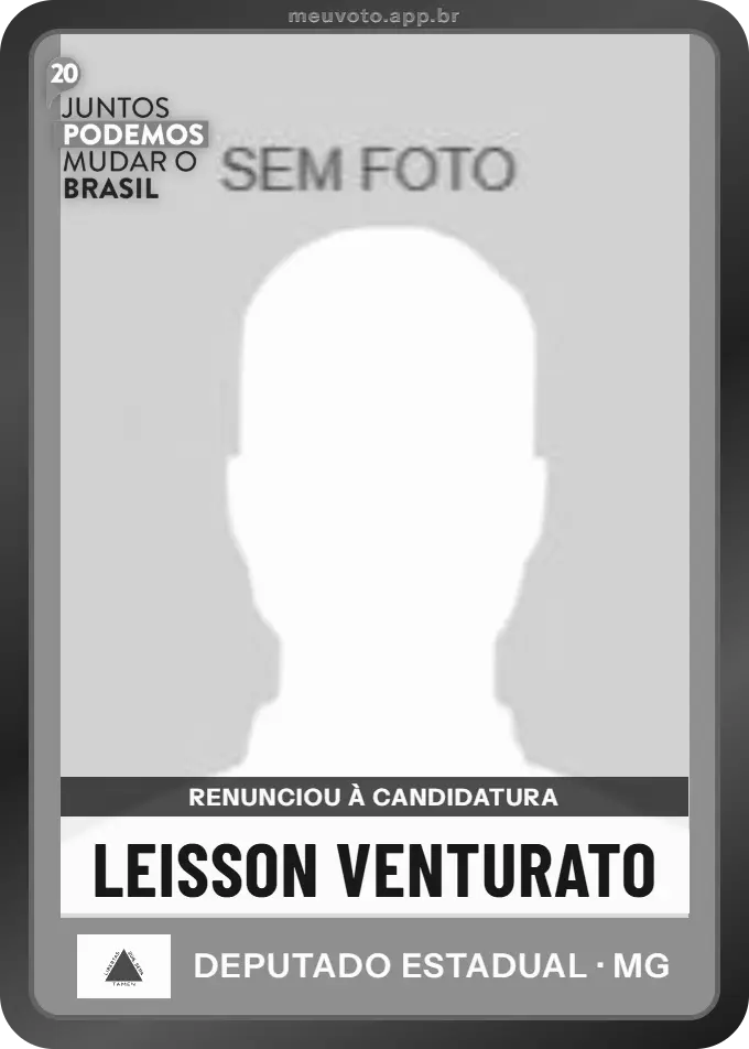Carta de Leisson Venturato, Podemos. Renunciou à candidatura e não vai à urna.