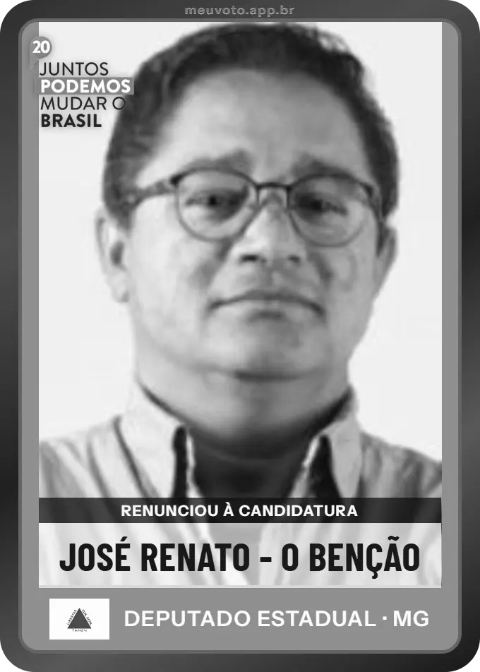 Carta de José Renato - O Benção, Podemos. Renunciou à candidatura e não vai à urna.