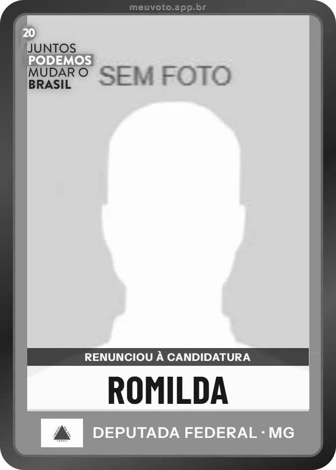 Carta de Romilda, Podemos. Renunciou à candidatura e não vai à urna.