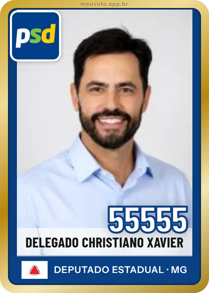 Carta de Delegado Christiano Xavier, número 55555, PSD