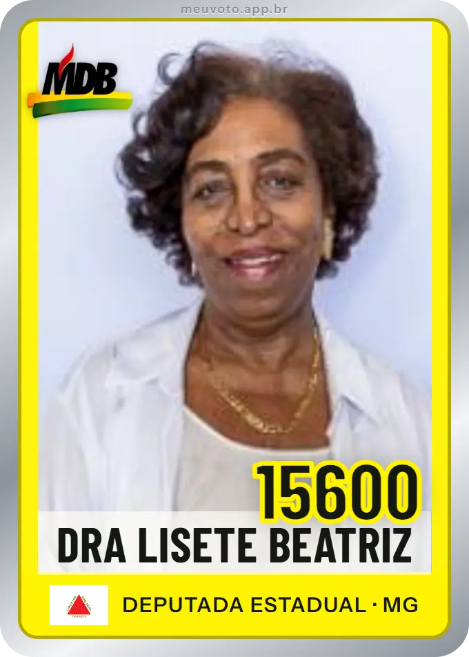 Carta de Dra Lisete Beatriz, número 15600, MDB