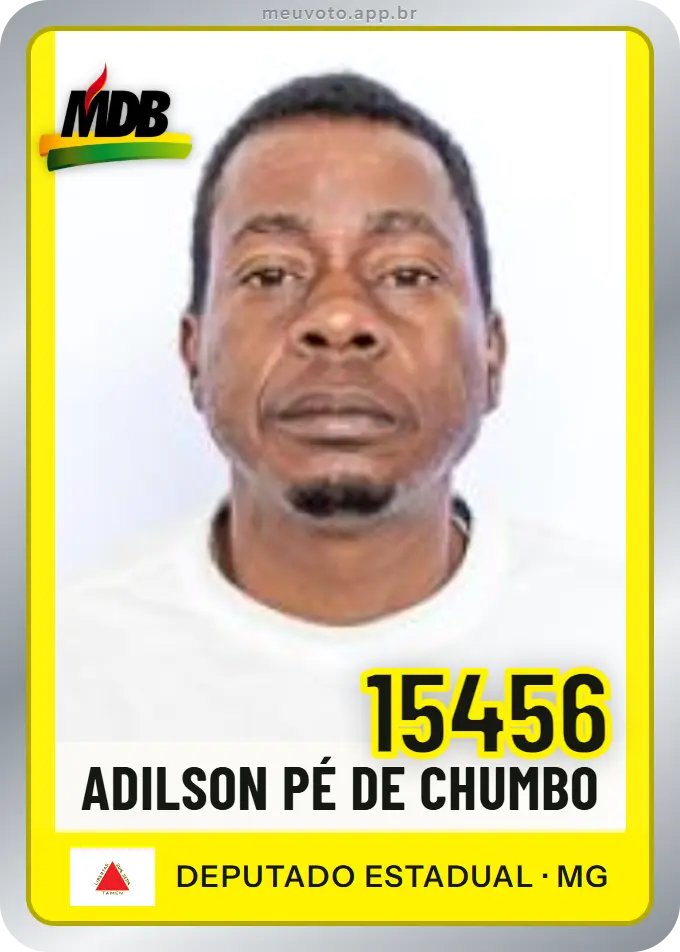 Carta de Adilson Pé de Chumbo, número 15456, MDB