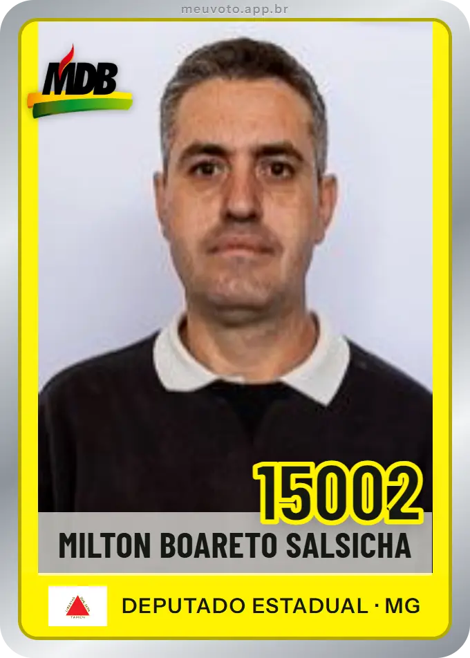 Carta de Milton Boareto Salsicha, número 15002, MDB