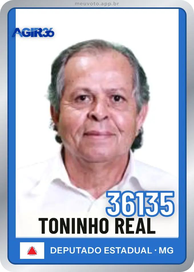 Carta de Toninho Real, número 36135, Agir