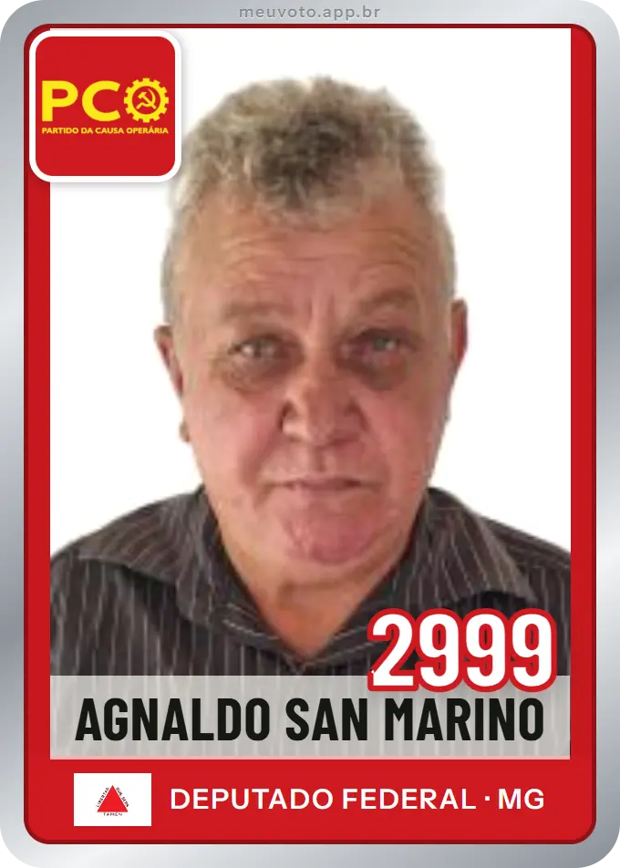 Carta de Agnaldo San Marino, número 2999, PCO