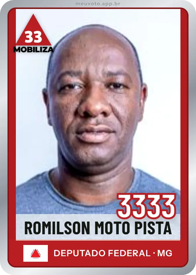 Carta de Romilson Moto Pista, número 3333, Mobiliza