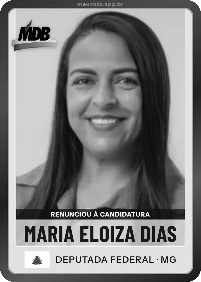 Carta de Maria Eloiza Dias, MDB. Renunciou à candidatura e não vai à urna.