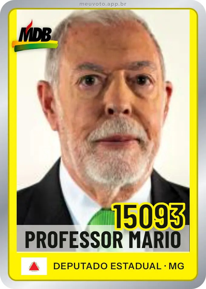 Carta de Professor Mário, número 15093, MDB