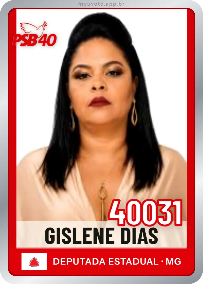 Carta de Gislene Dias, número 40031, PSB