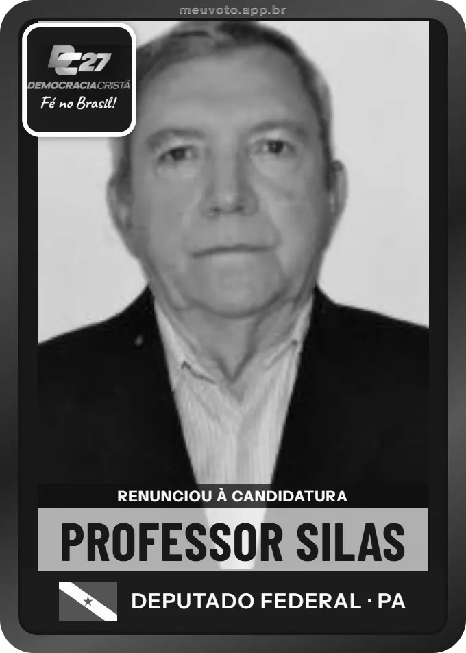 Carta de Professor Silas, DC. Renunciou à candidatura e não vai à urna.