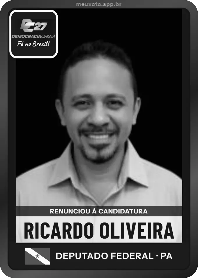 Carta de Ricardo Oliveira, DC. Renunciou à candidatura e não vai à urna.