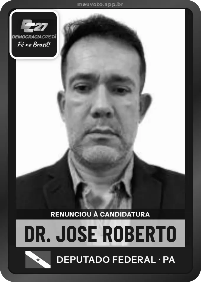 Carta de Dr. Jose Roberto, DC. Renunciou à candidatura e não vai à urna.