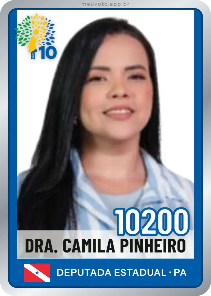 Carta de Dra. Camila Pinheiro, número 10200, Republicanos